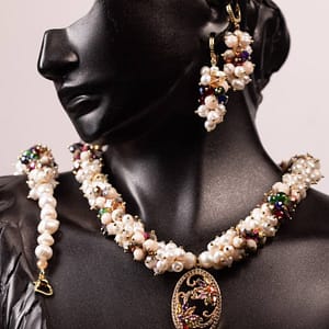 Parure Louisa simple en pierres d’eau douce P016